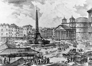 「ローマの景色」シリーズのロトンダ広場の眺め、1760年頃（エッチング） 作： Giovanni Battista Piranesi